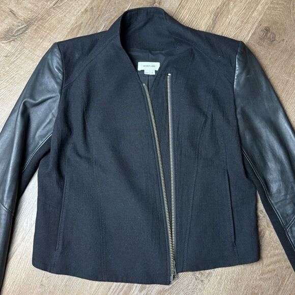 Helmut Lang | Lamb Leather and Wool Eon Biker Jacket - Picture 6 of 12